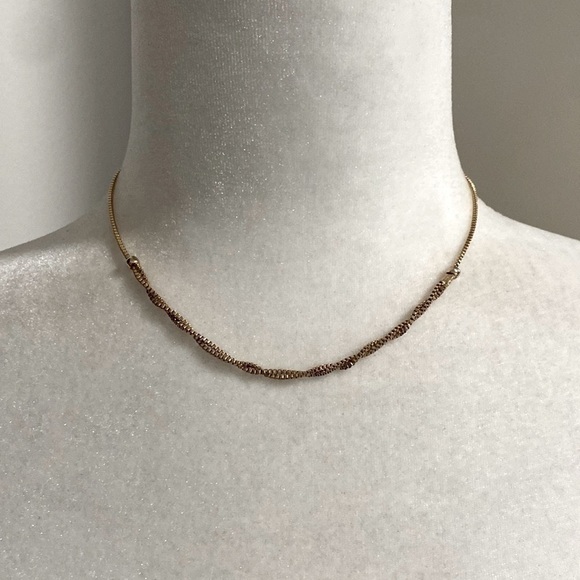 18K Gold Plated Box Chain Twisted Classic Necklace Vintage Feminine Bohemian - Picture 11 of 17